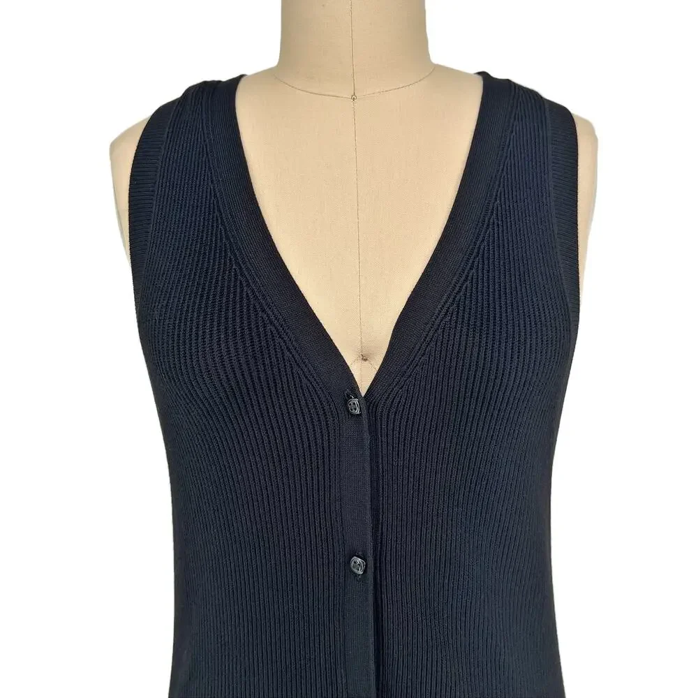 NEW & Other Stories Long Ribbed Knit Sweater Vest Top w/ Side Slits XS